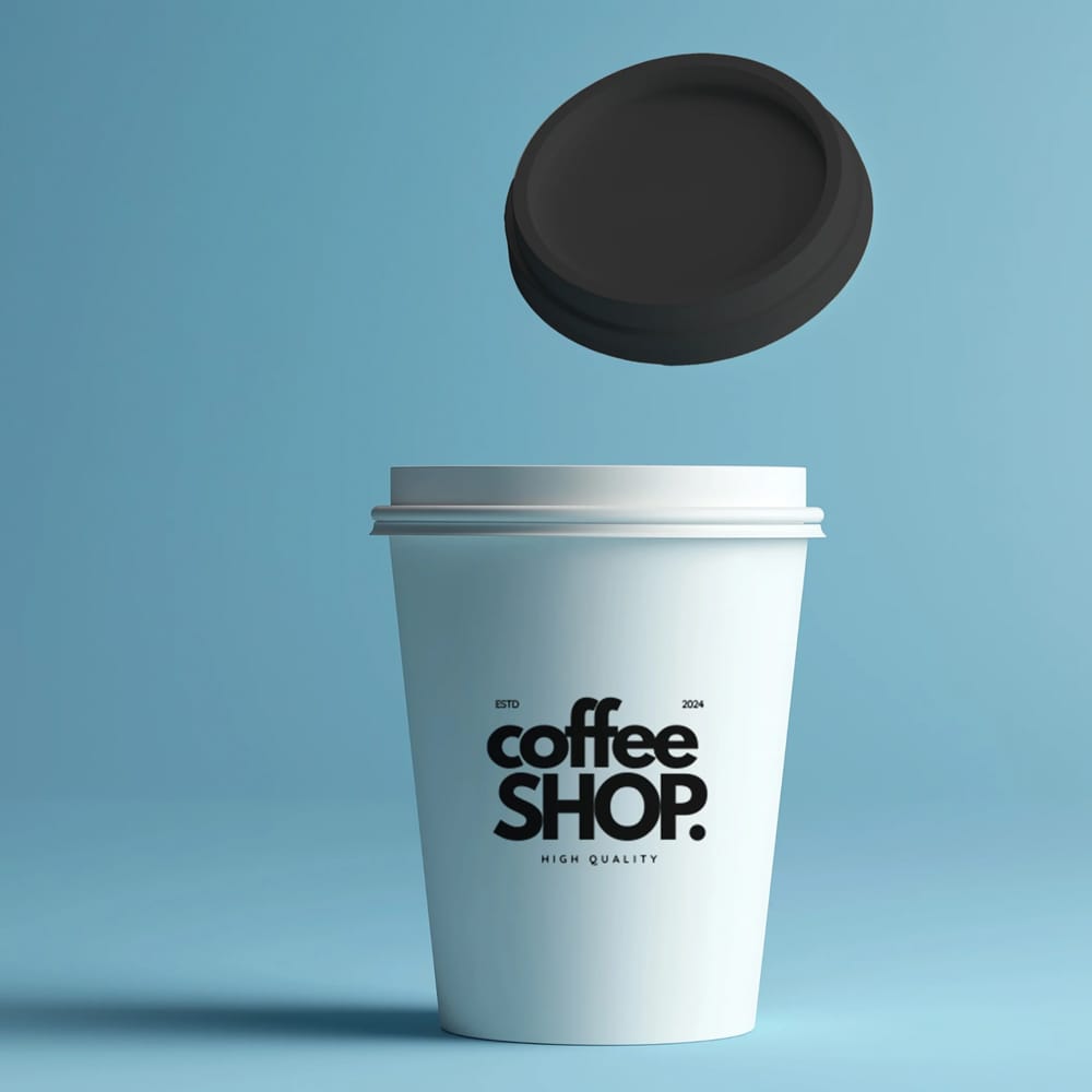 Free Cup Coffee With Lid Mockup PSD