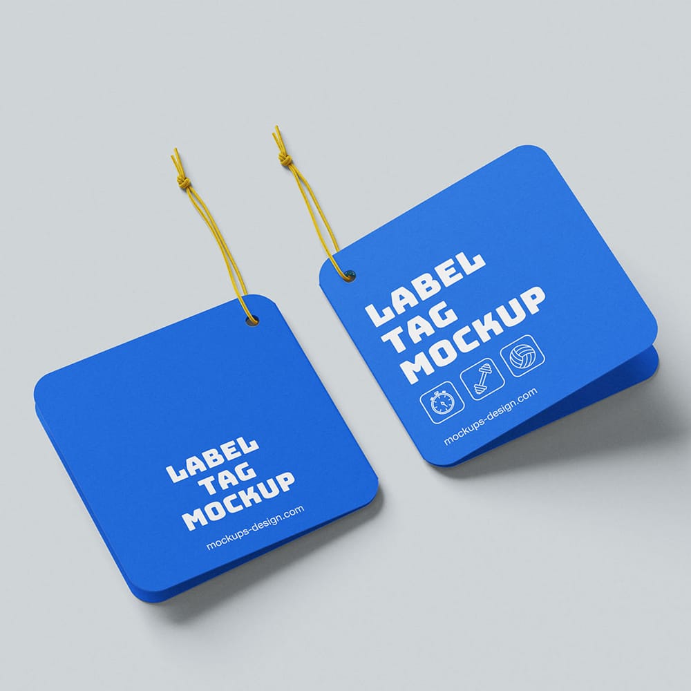 Free Folded Label Tag Mockup PSD