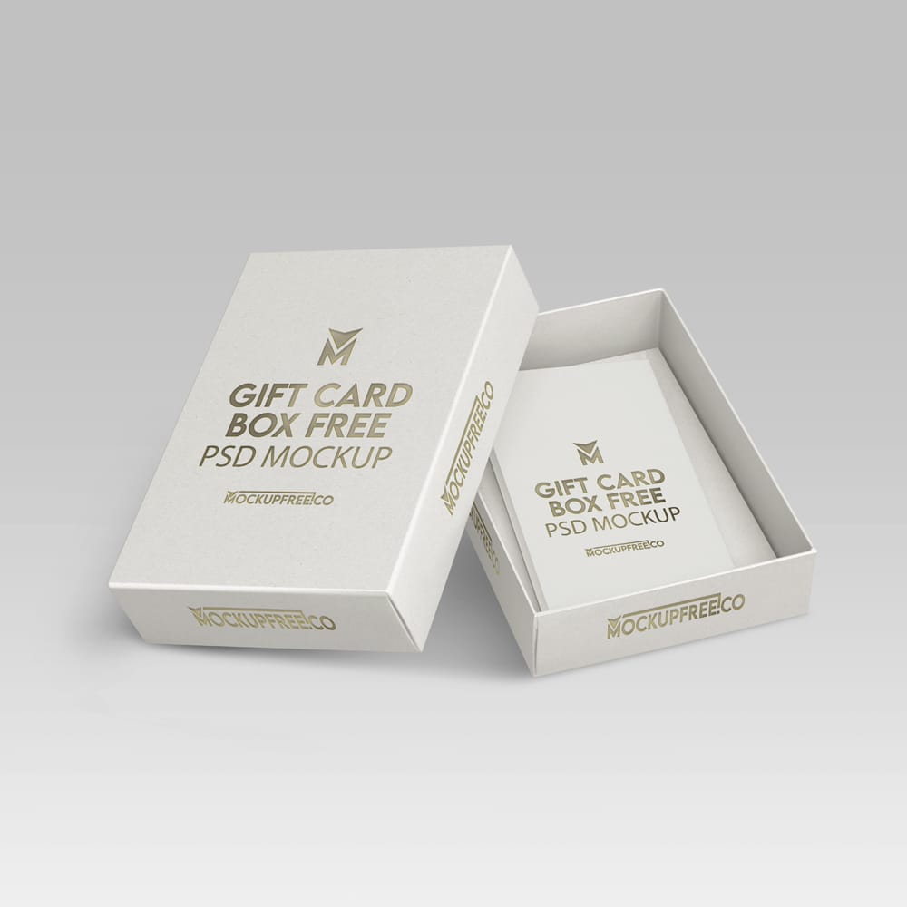 Free Gift Card Box Mockups PSD