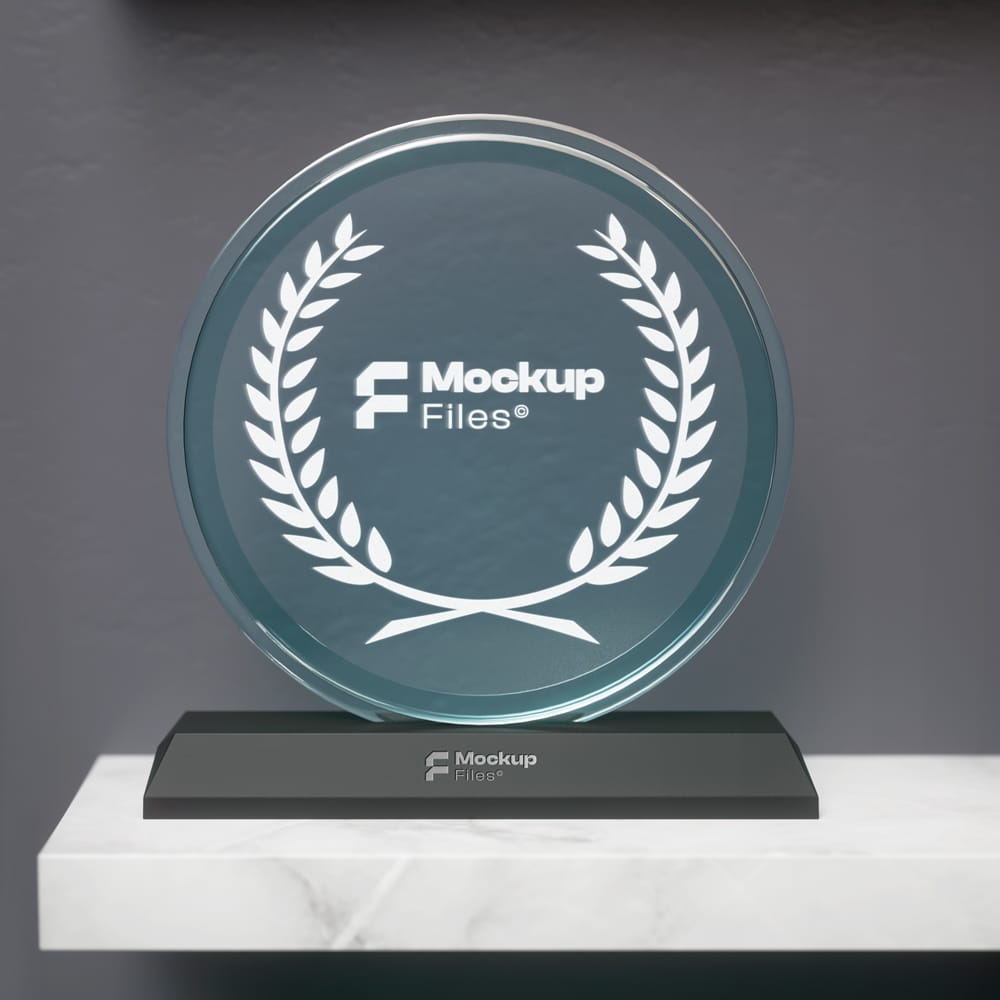 Free Glass Award Trophy Mockup Template PSD free-glass-award-trophy-mockup-template-psd