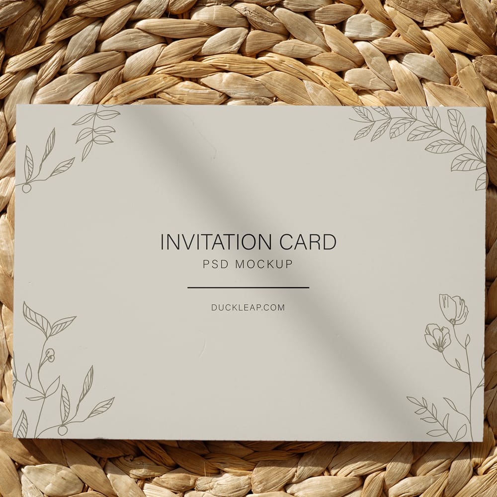 Free Invitation Card Mockup Template PSD