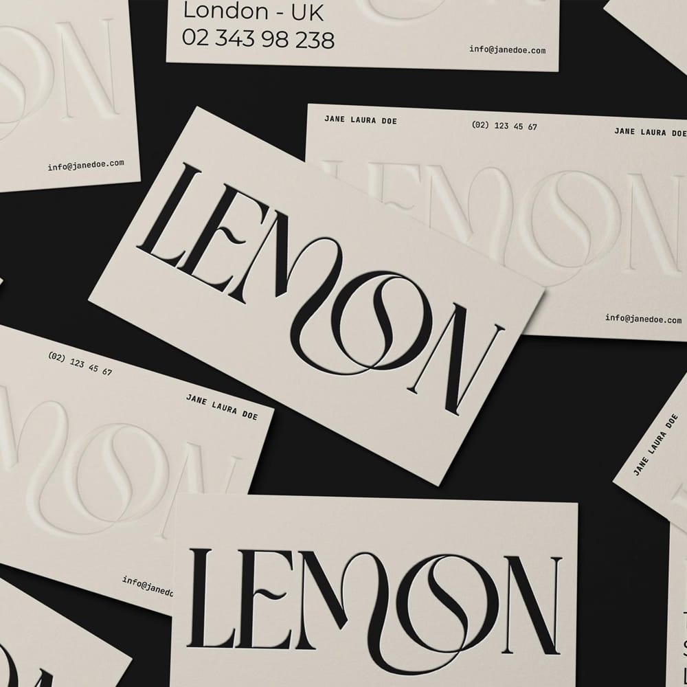 Free Lemon Business Card Mockup PSD