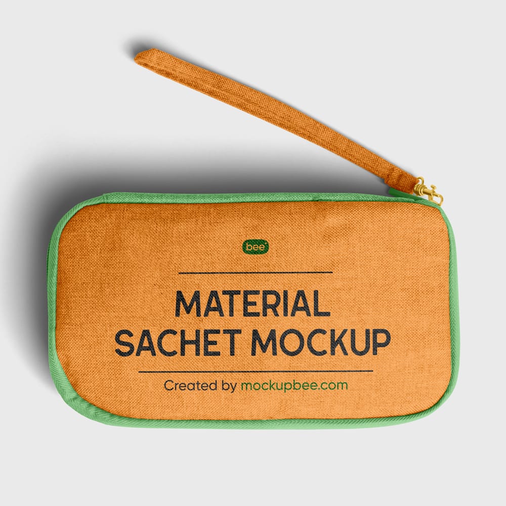 Free Material Sachet Mockup PSD