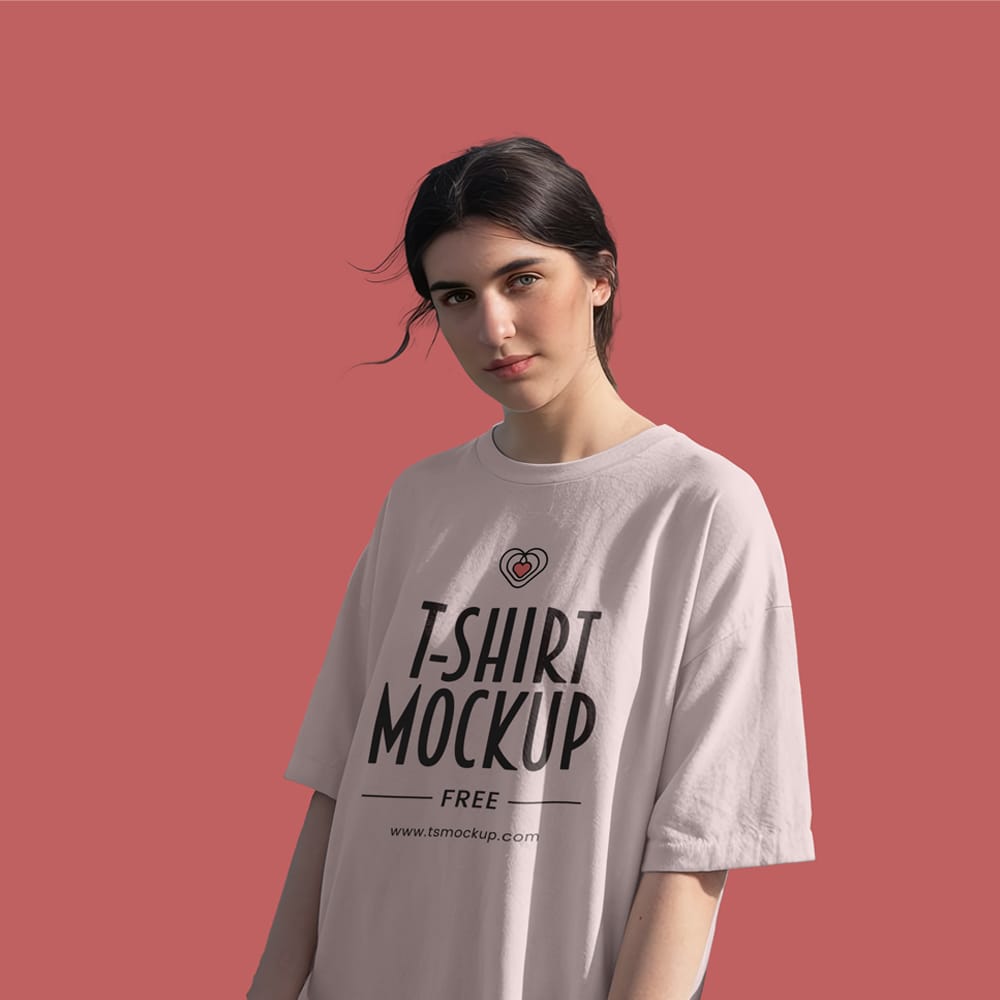 Free Oversized T Shirt Mockup Template PSD