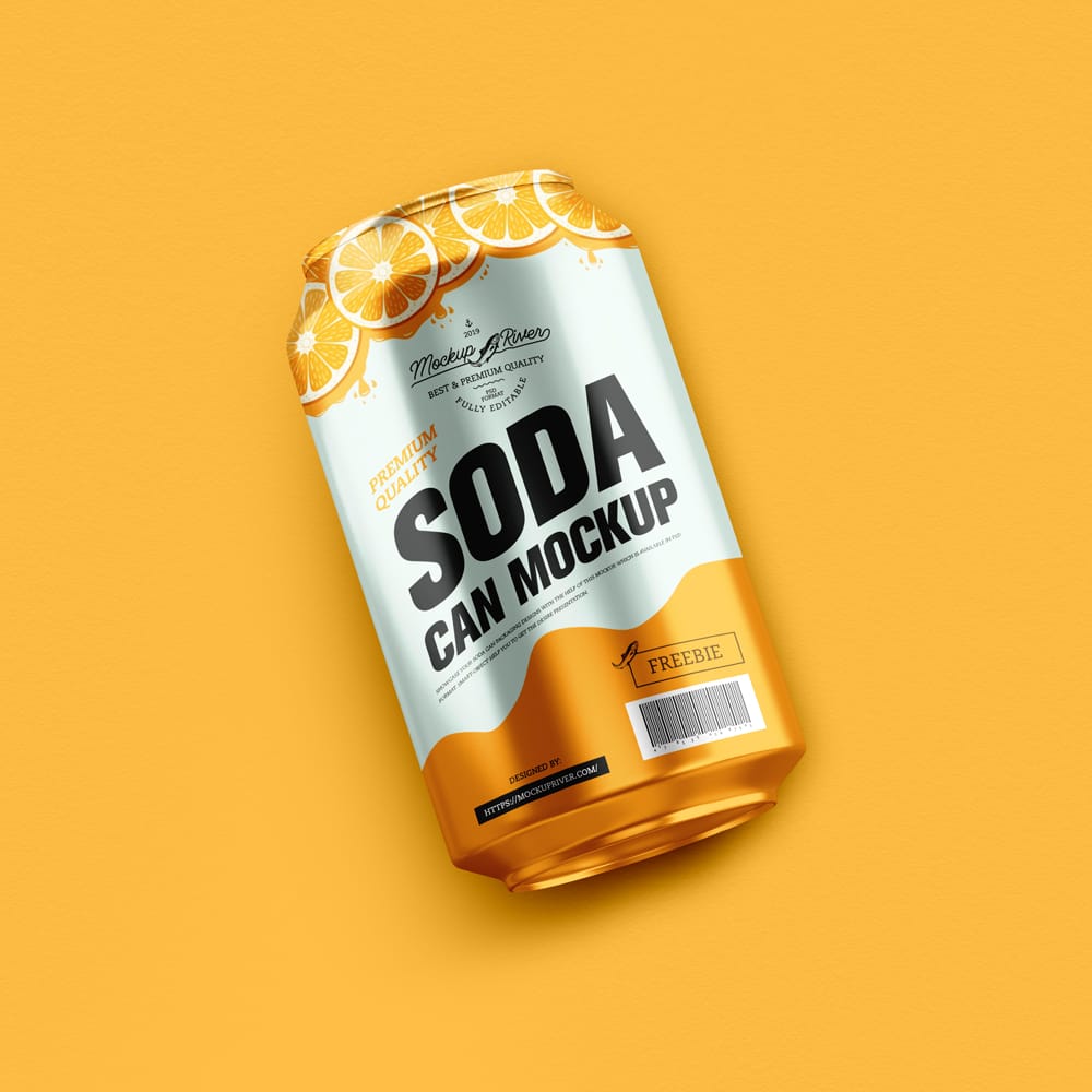 Free Packaging Soda Can Mockup PSD