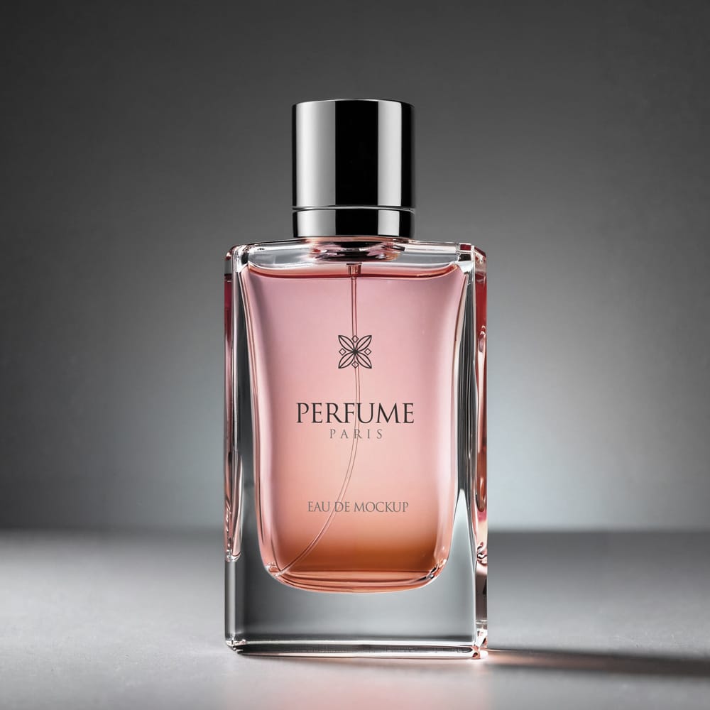 Free Perfume Bottle Label Mockup PSD