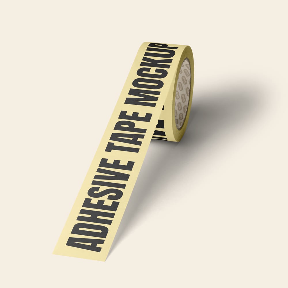 Free Perspective Adhesive Tape Mockup PSD