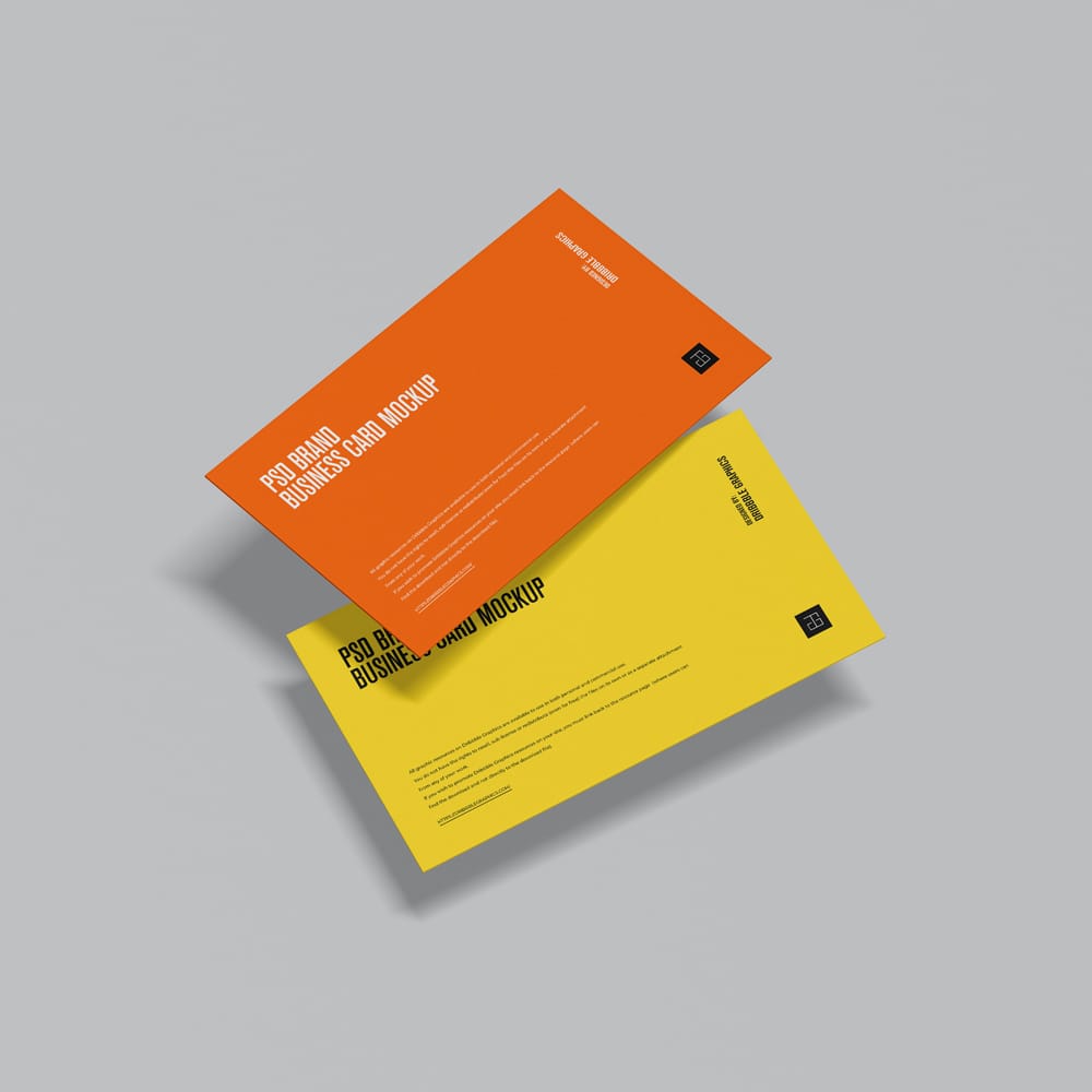 Free Photorealistic Brand Business Card Mockup PSD