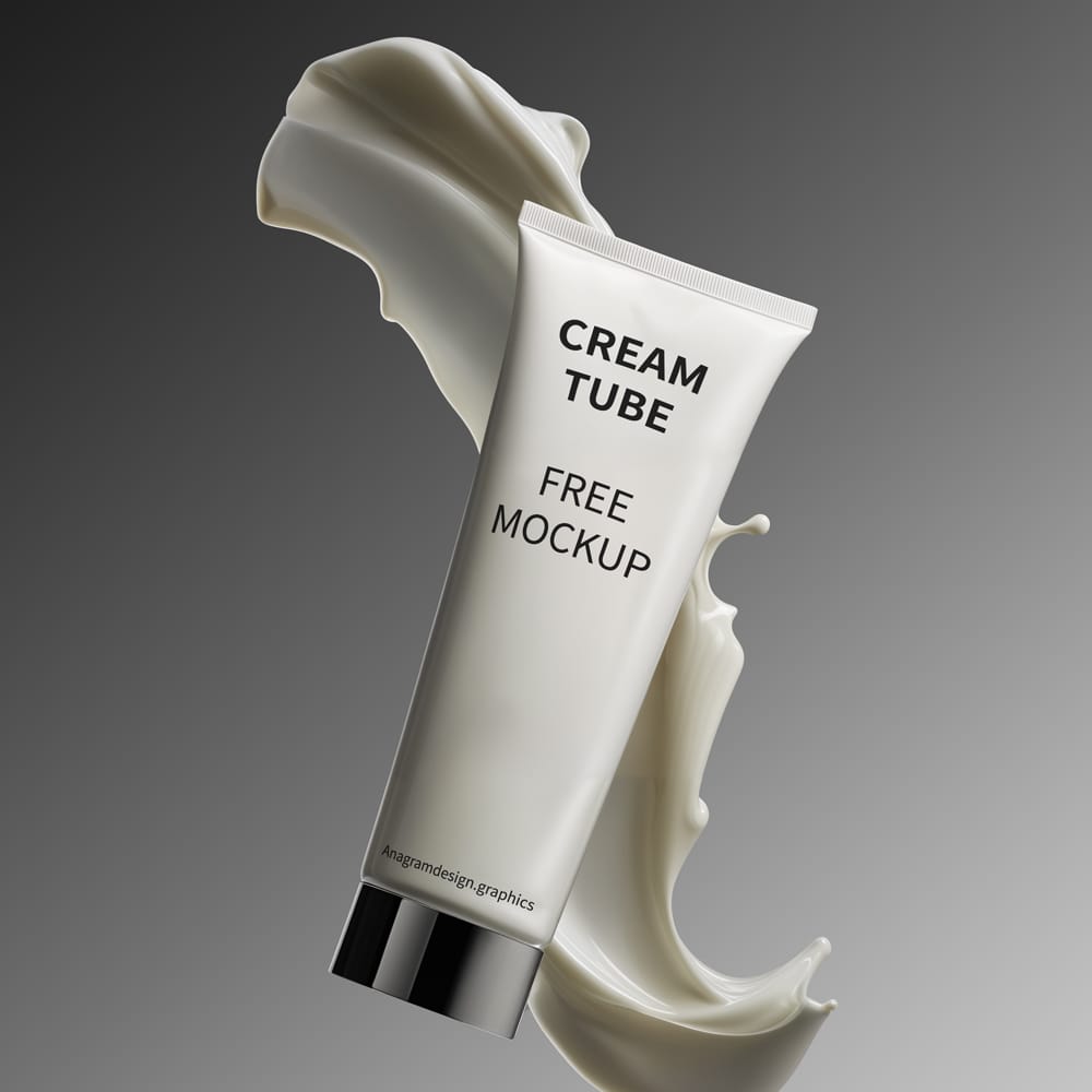 Free Photorealistic Cream Tube Mockup PSD