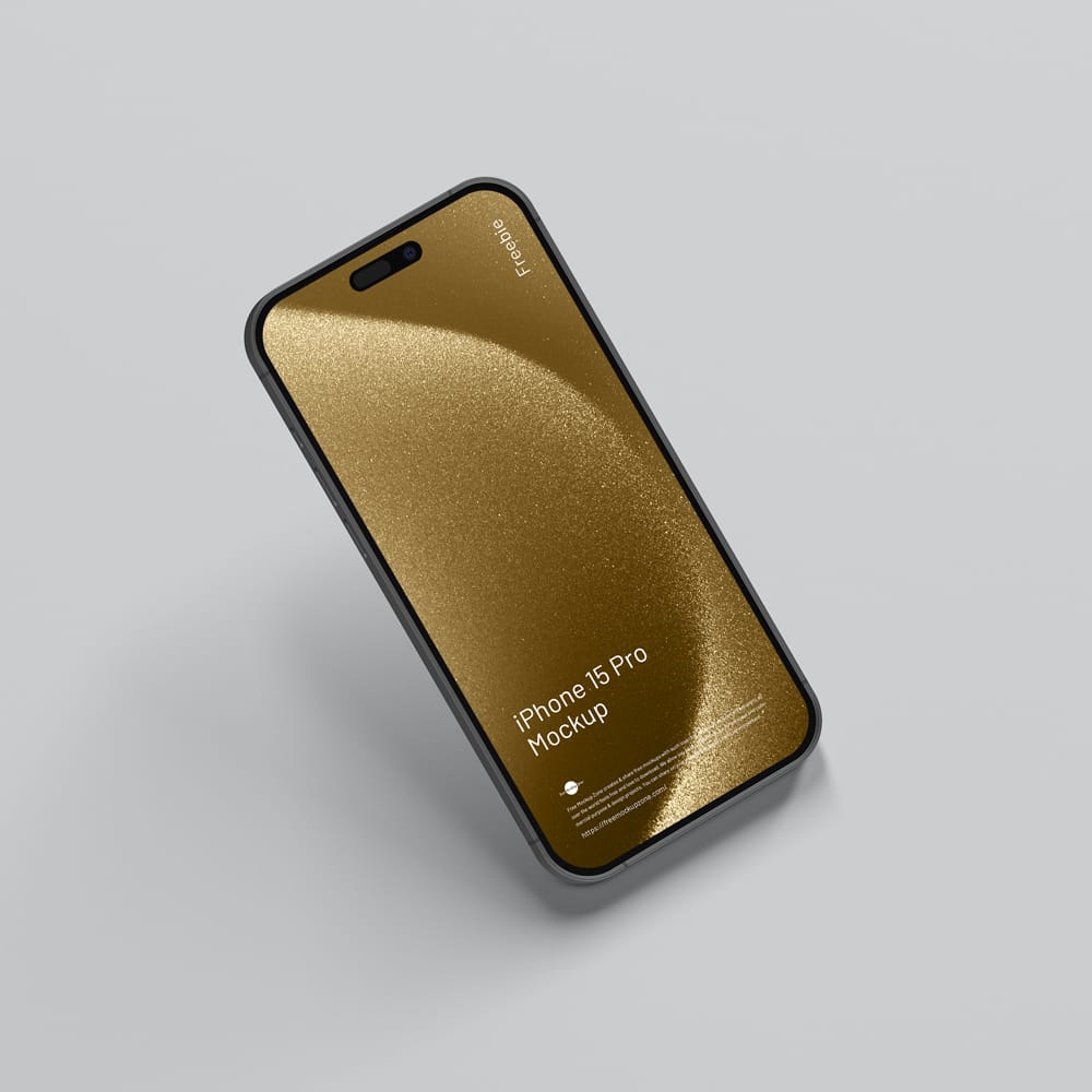 Free Photorealistic iPhone 15 Pro Mockup Template PSD