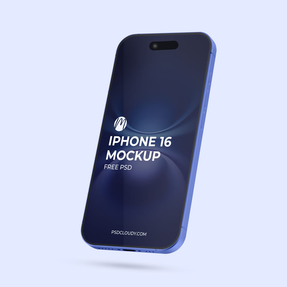 Free Photorealistic iPhone 16 Mockup PSD