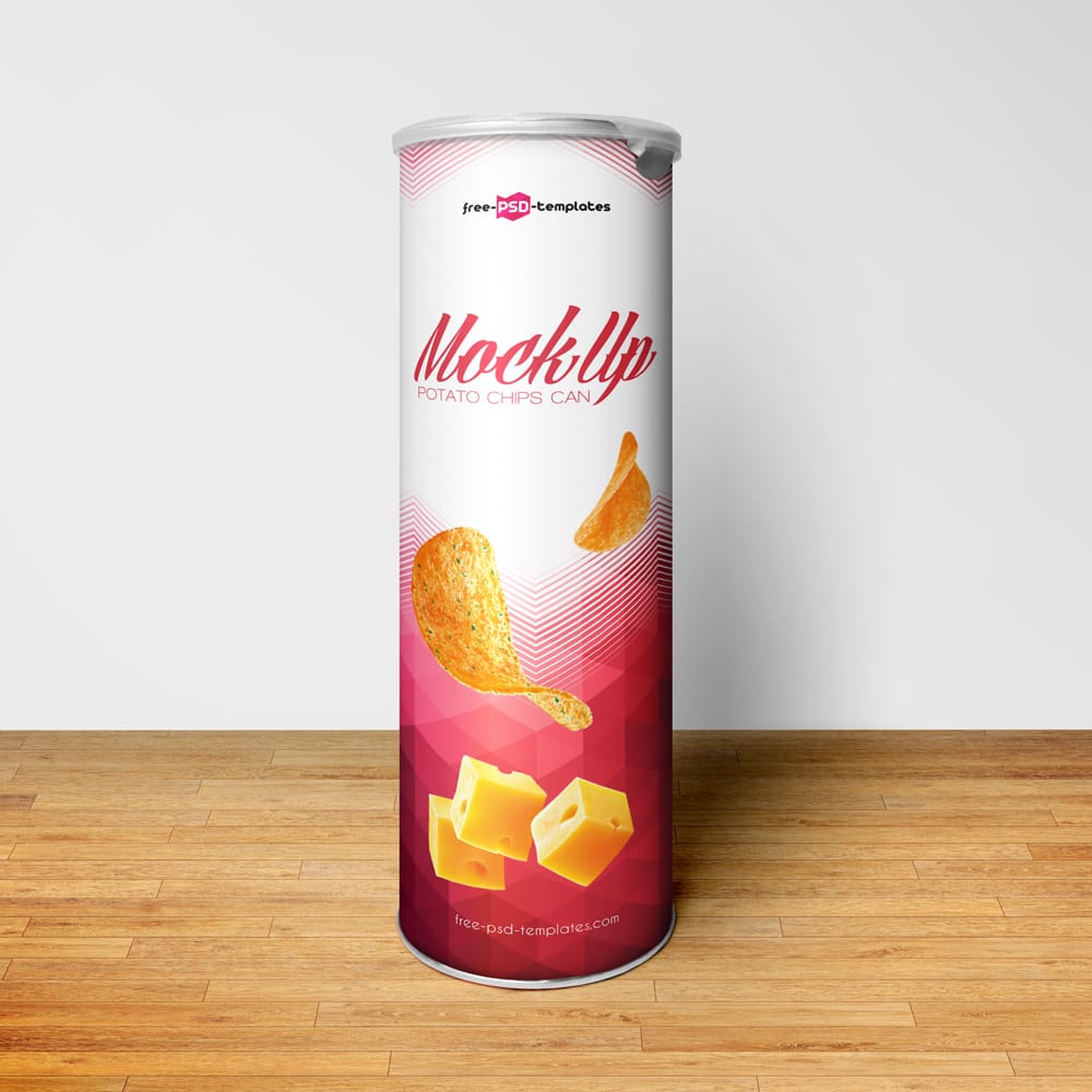 Free Potato Chips Can Mockup PSD