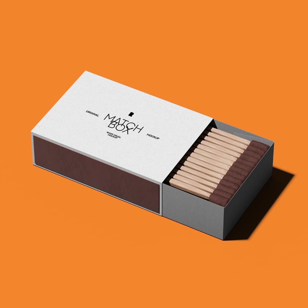 Free Realistic Match Box Mockup PSD