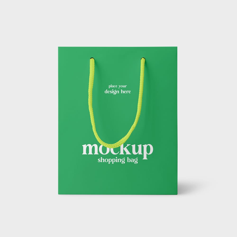 Free Realistic Paper Shopping Bag Mockup Set PSD