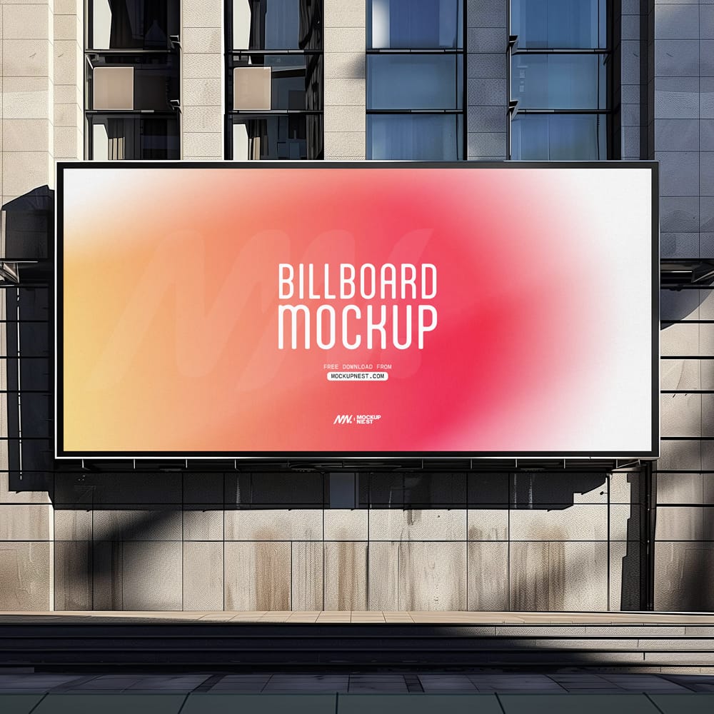 Free Realistic Street Billboard Mockup PSD