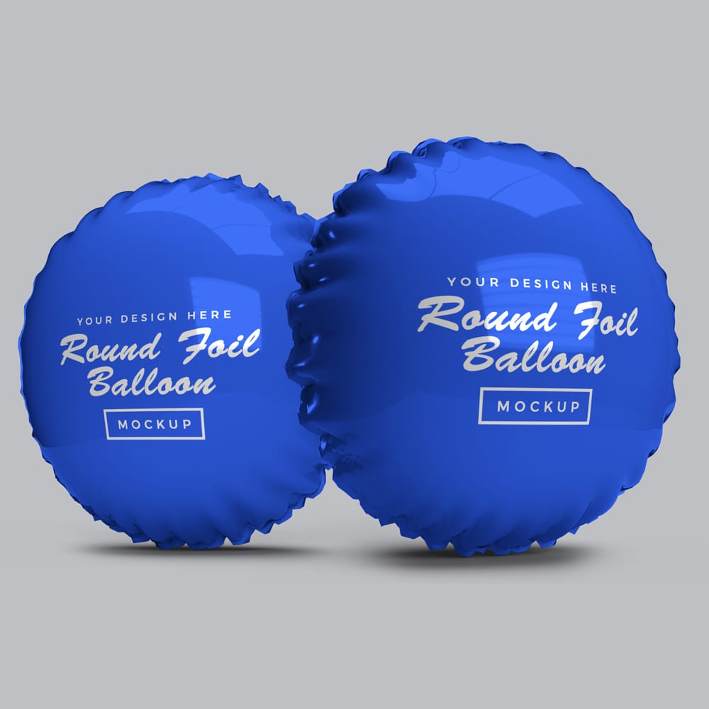 Free Rounded Foil Balloon Mockup Template PSD