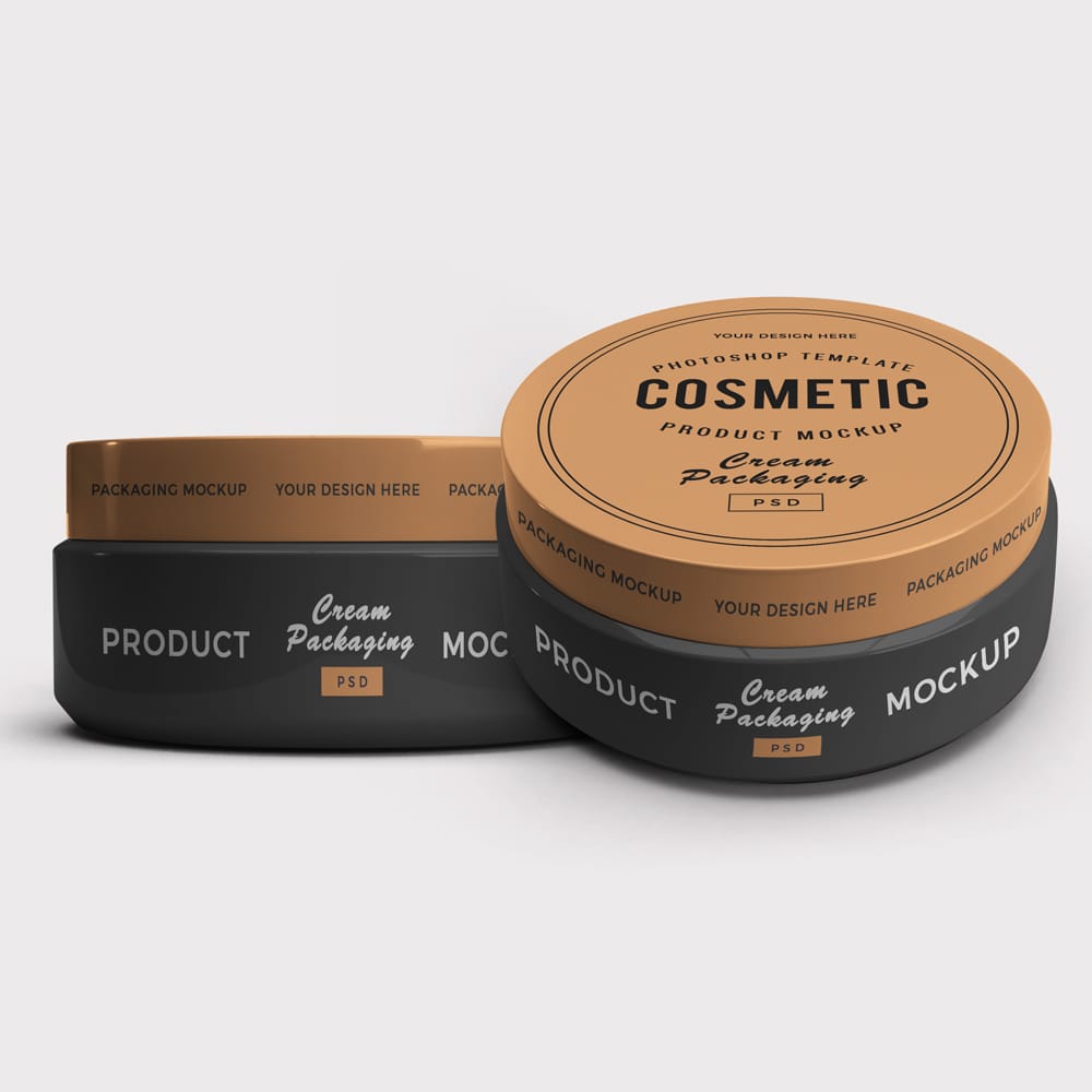 Free Small Cosmetic Jar Mockup Template PSD