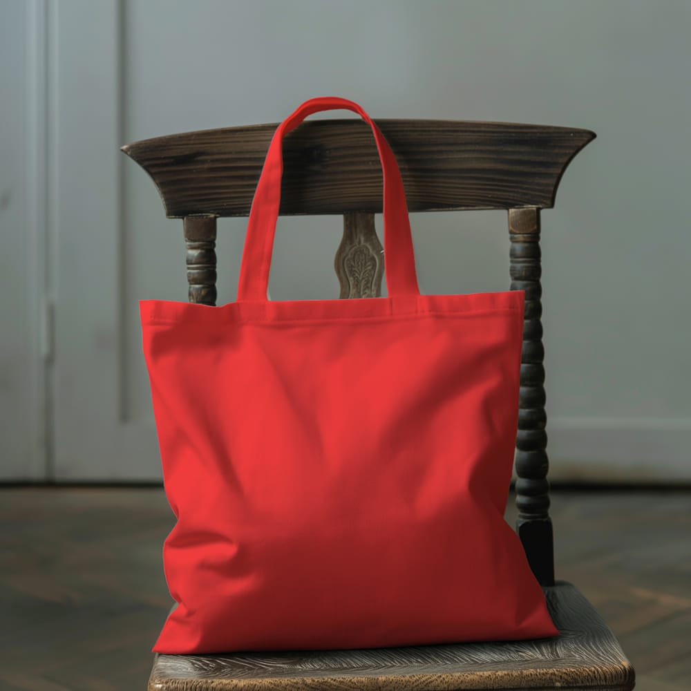 Free Tote Bag Canvas Mockup on Chair PSD