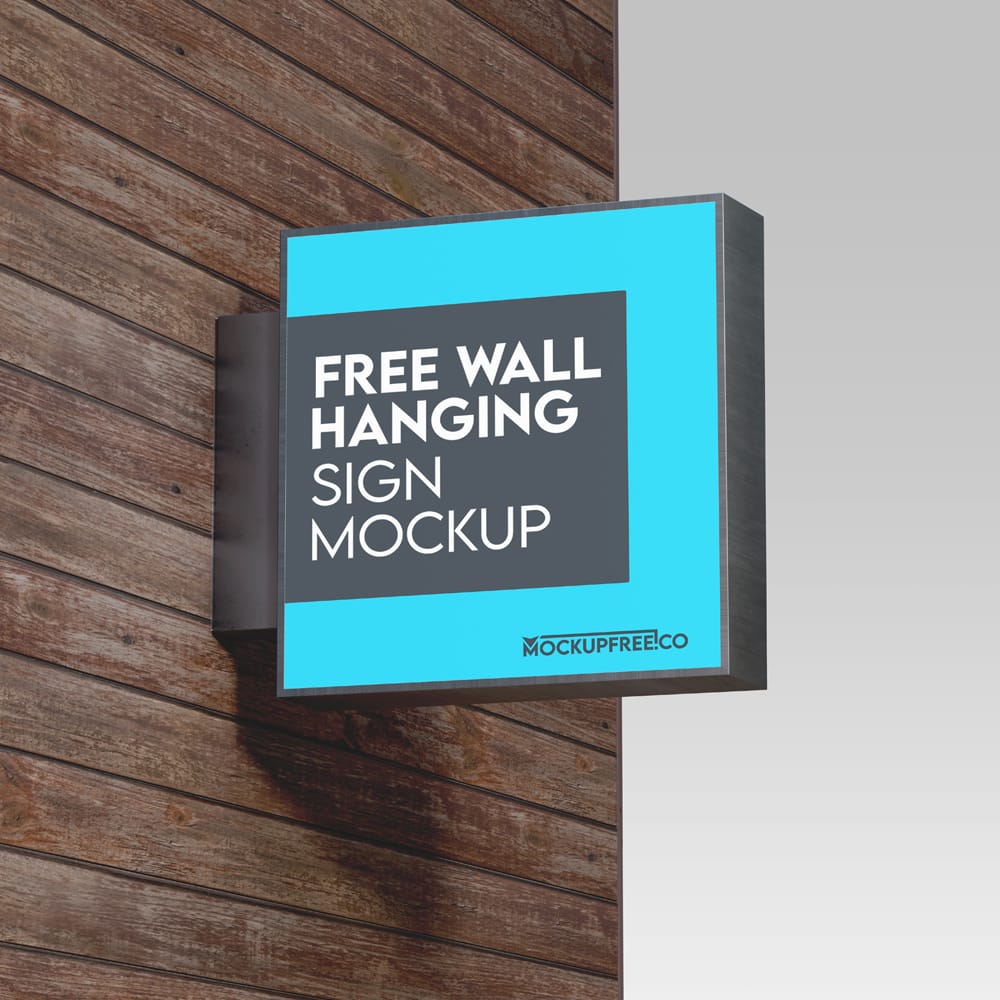 Free Wall Sign Mockup PSD