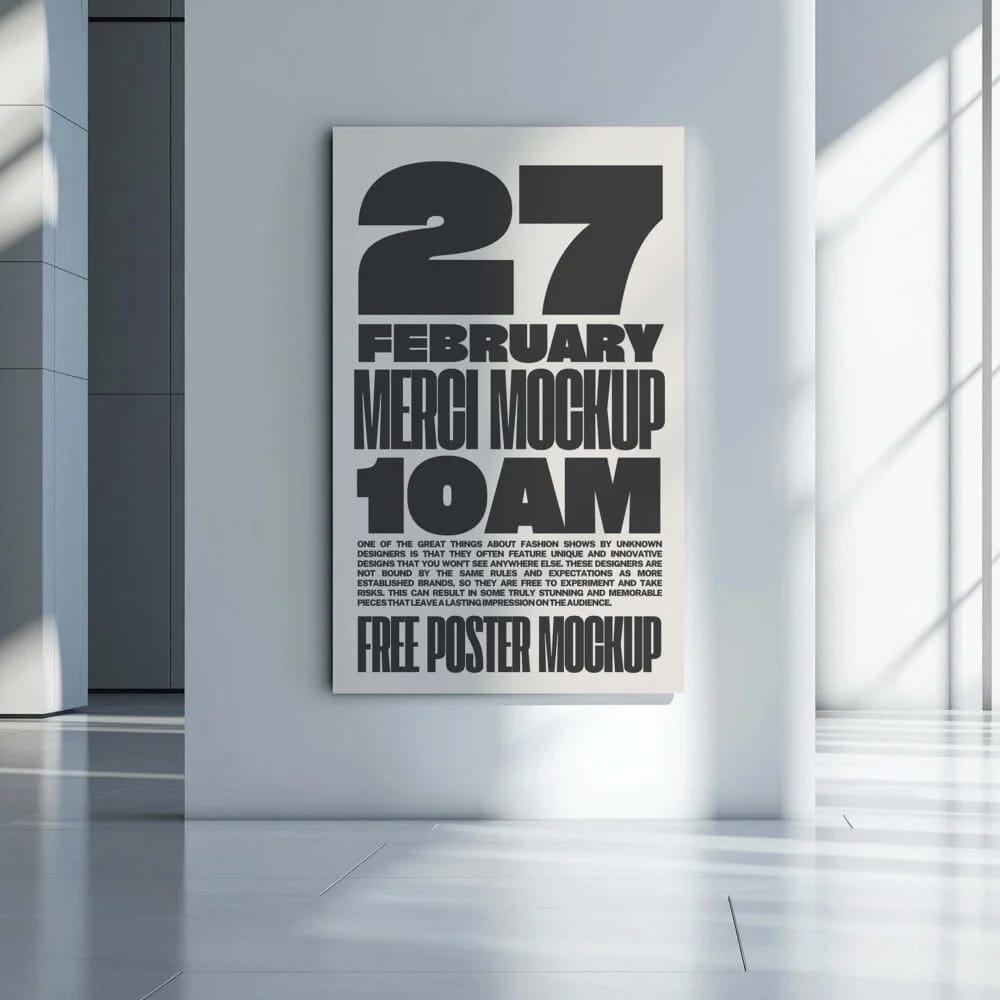 Free White Building Poster Mockup PSD