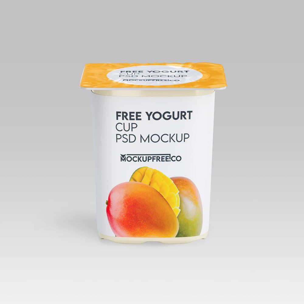 Free Yogurt Cup Mockup PSD