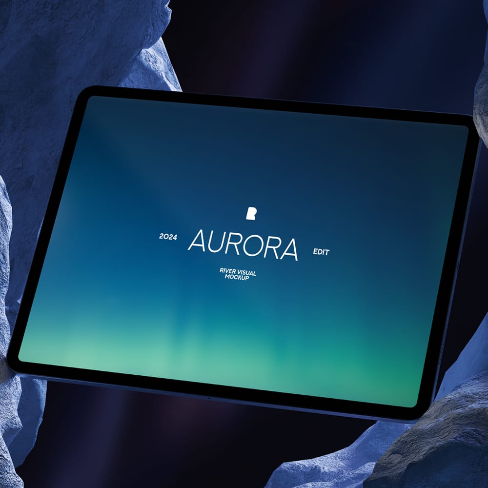 Free iPad Pro Aurora Series Mockup PSD