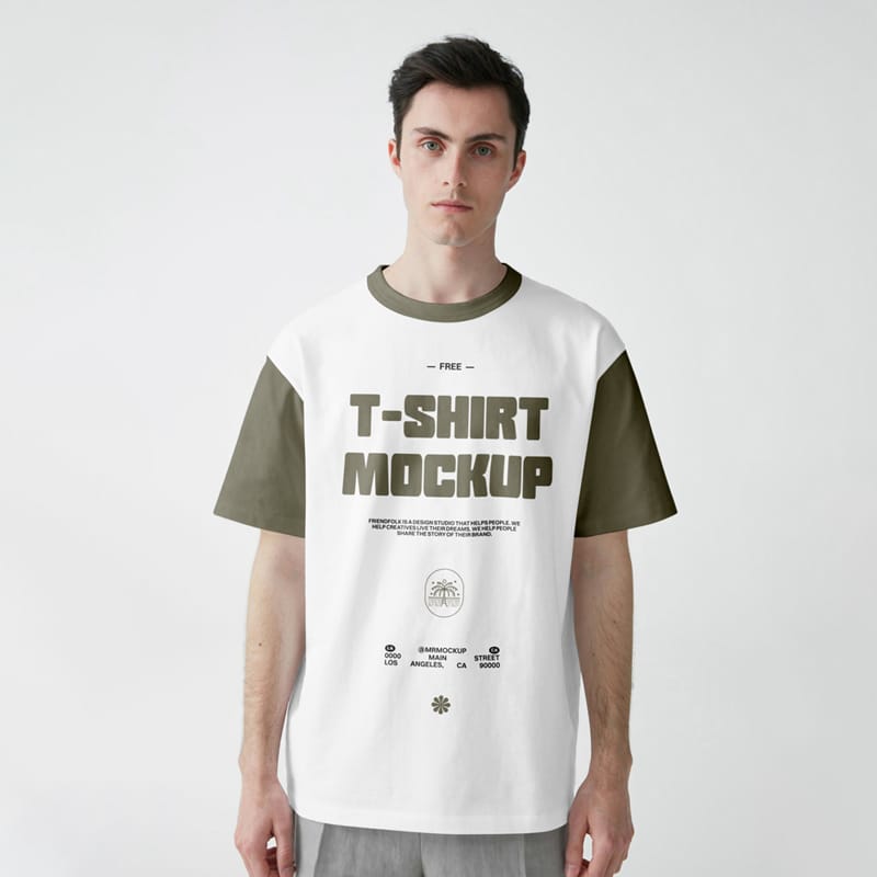 Front View T-Shirt Mockup PSD