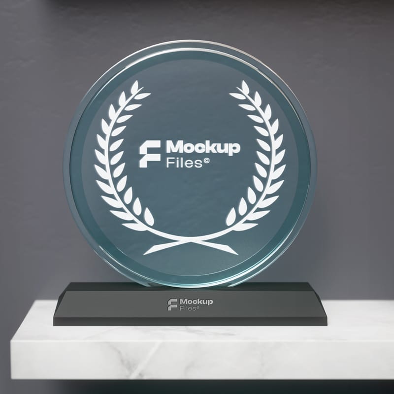 Glass Award Trophy Mockup Template PSD