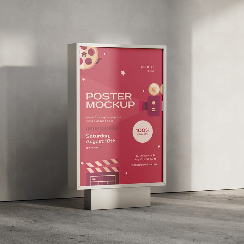 Indoor Poster Mockup Template PSD