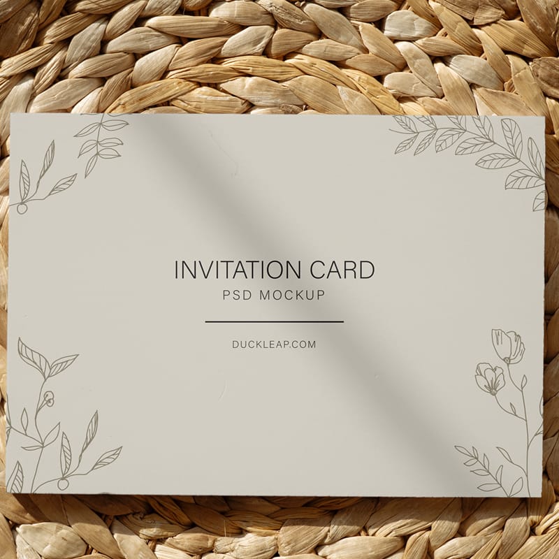 Invitation Card Mockup Template PSD