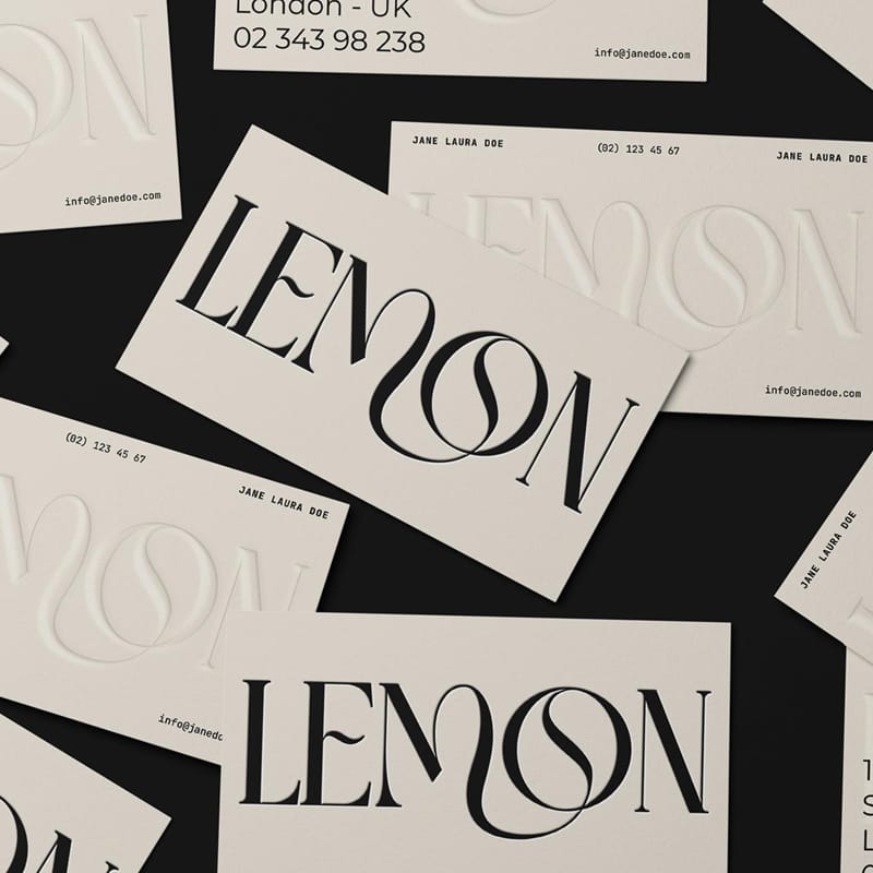 Lemon Business Card Mockup PSD