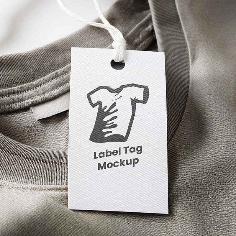 Minimalist T-Shirt Tag Label Mockup PSD