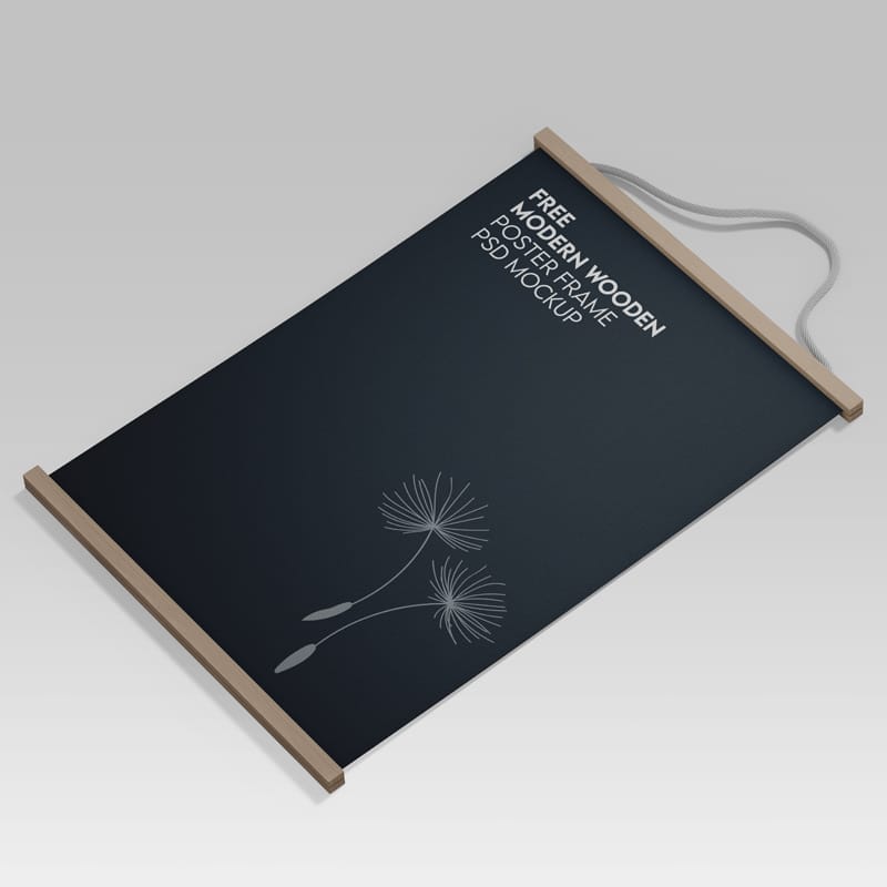 Modern Wooden Poster Frame Mockup PSD