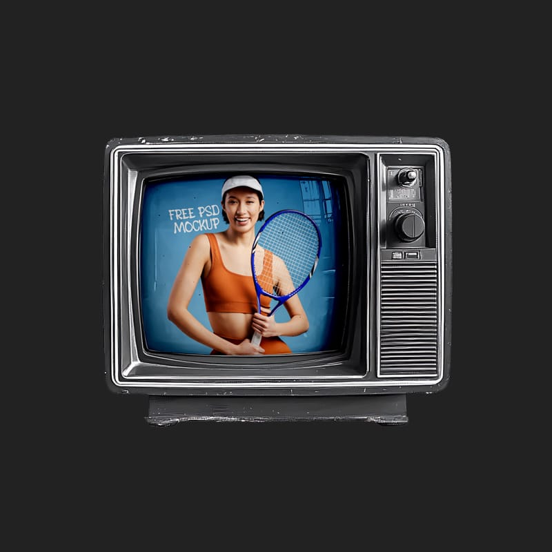 Old TV Mockup Design PSD