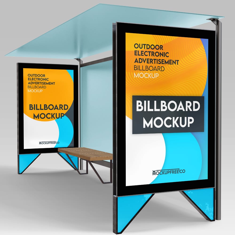 Outdoor Electronic Advertisement Billboard Mockup PSD