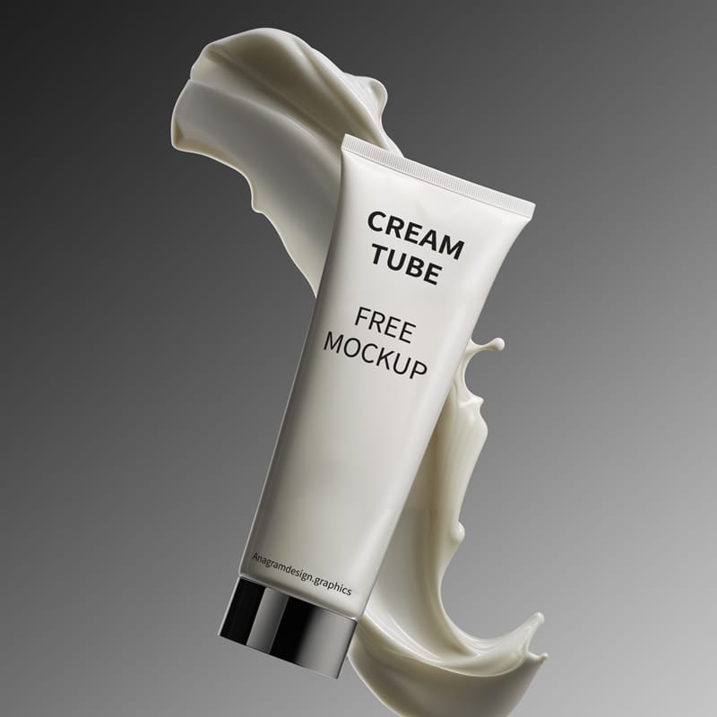 Photorealistic Cream Tube Mockup PSD