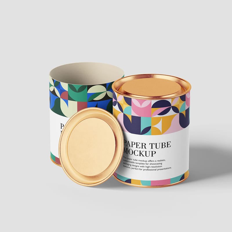 Photorealistic Paper Tube Mockup PSD