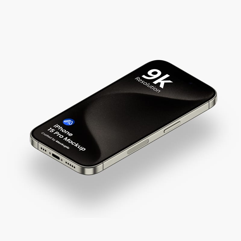 Photorealistic iPhone 15 Pro Mockup PSD
