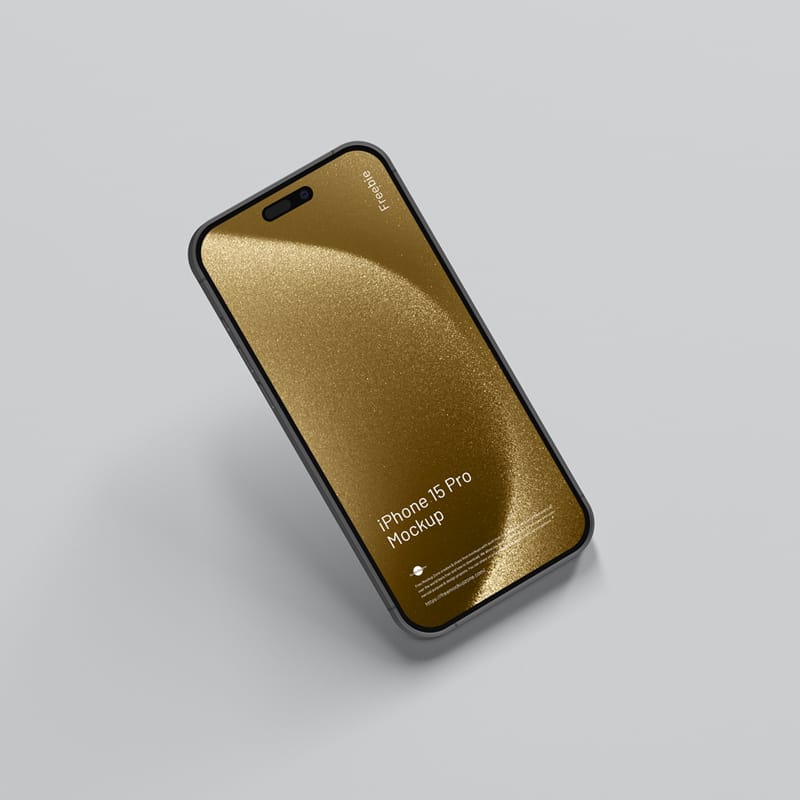 Photorealistic iPhone 15 Pro Mockup Template PSD