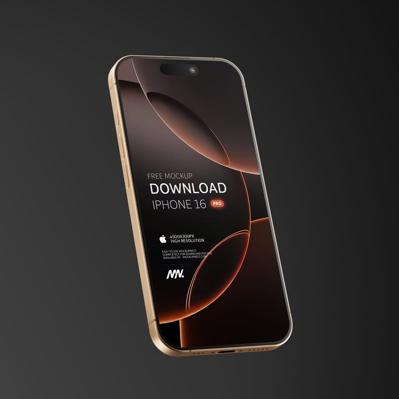 Photorealistic iPhone 16 Pro Mockup PSD