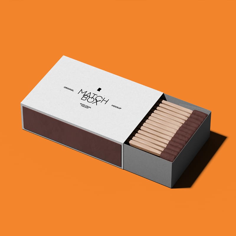 Realistic Match Box Mockup PSD
