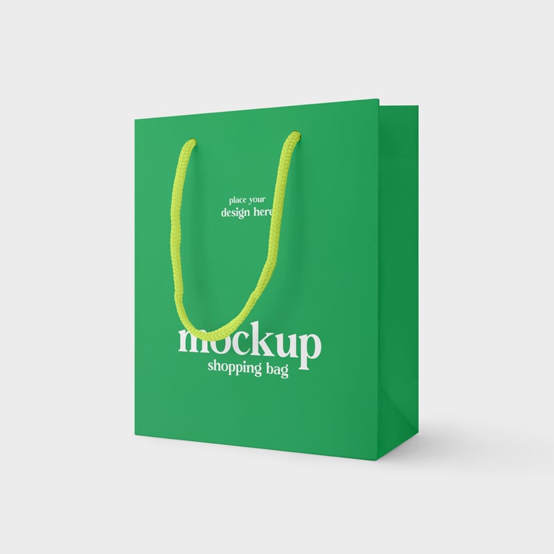 Realistic Paper Shopping Bag Mockup Set PSD