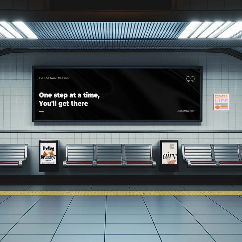 Signage Station Mockup PSD