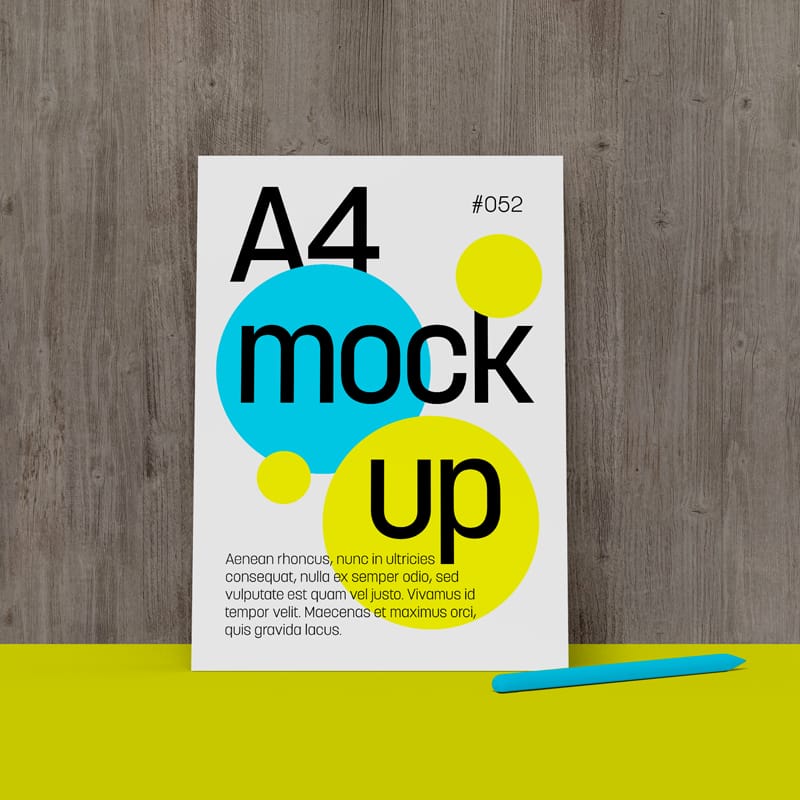 Standing Against Wall A4 Flyer Mockup PSD