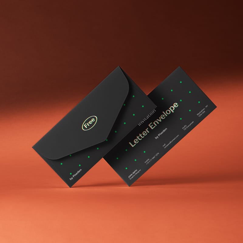 Stationery Letter Envelope Mockup Set PSD