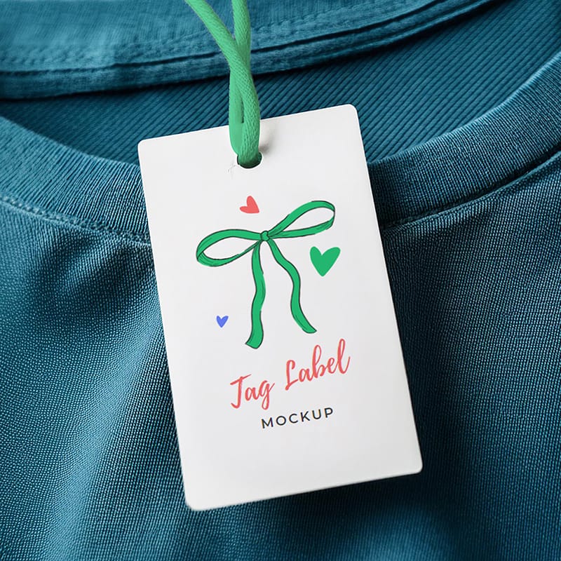 T-shirt Tag Label Mockup PSD