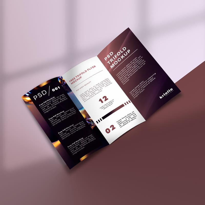 Tri-fold Brochure Mockup Design PSD
