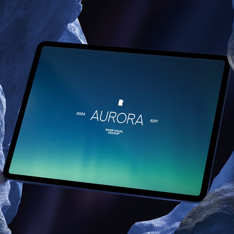 iPad Pro Aurora Series Mockup PSD