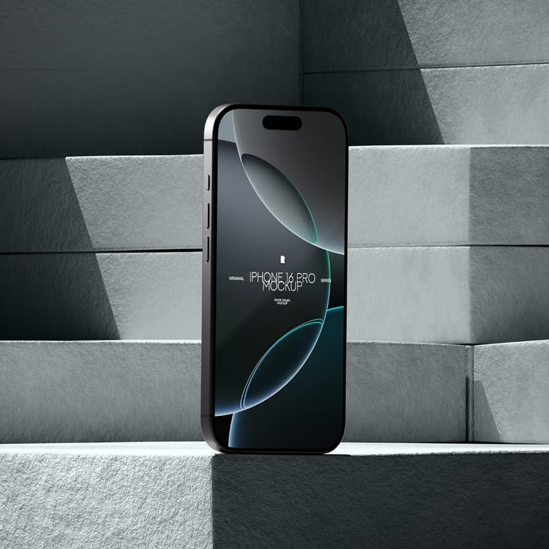 iPhone 16 Pro Slab Series Mockup PSD