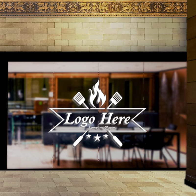 3D Glass Logo Mockup